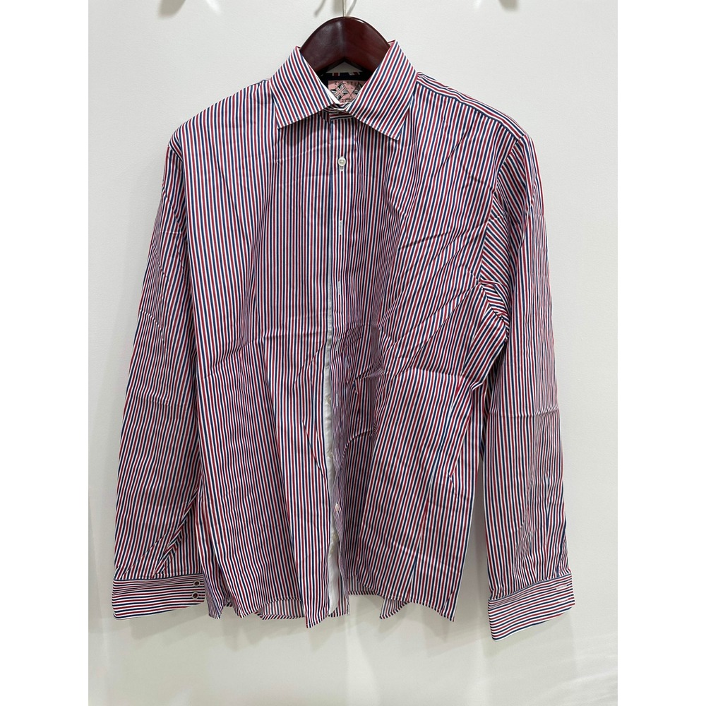 Thomas Pink 2012 Special Edition Striped Shirt Mens 17 43cm Red White Blue L/S